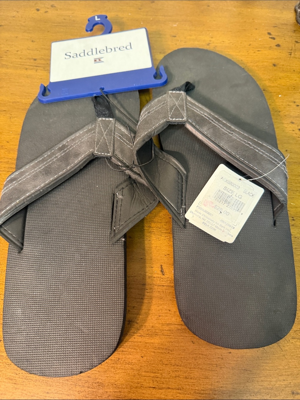 Saddlebred Gray and Black Men's Flip Flops